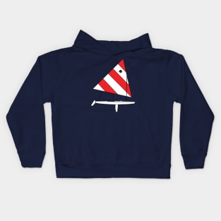 Sunfish Sailboat - Red White Sail Kids Hoodie